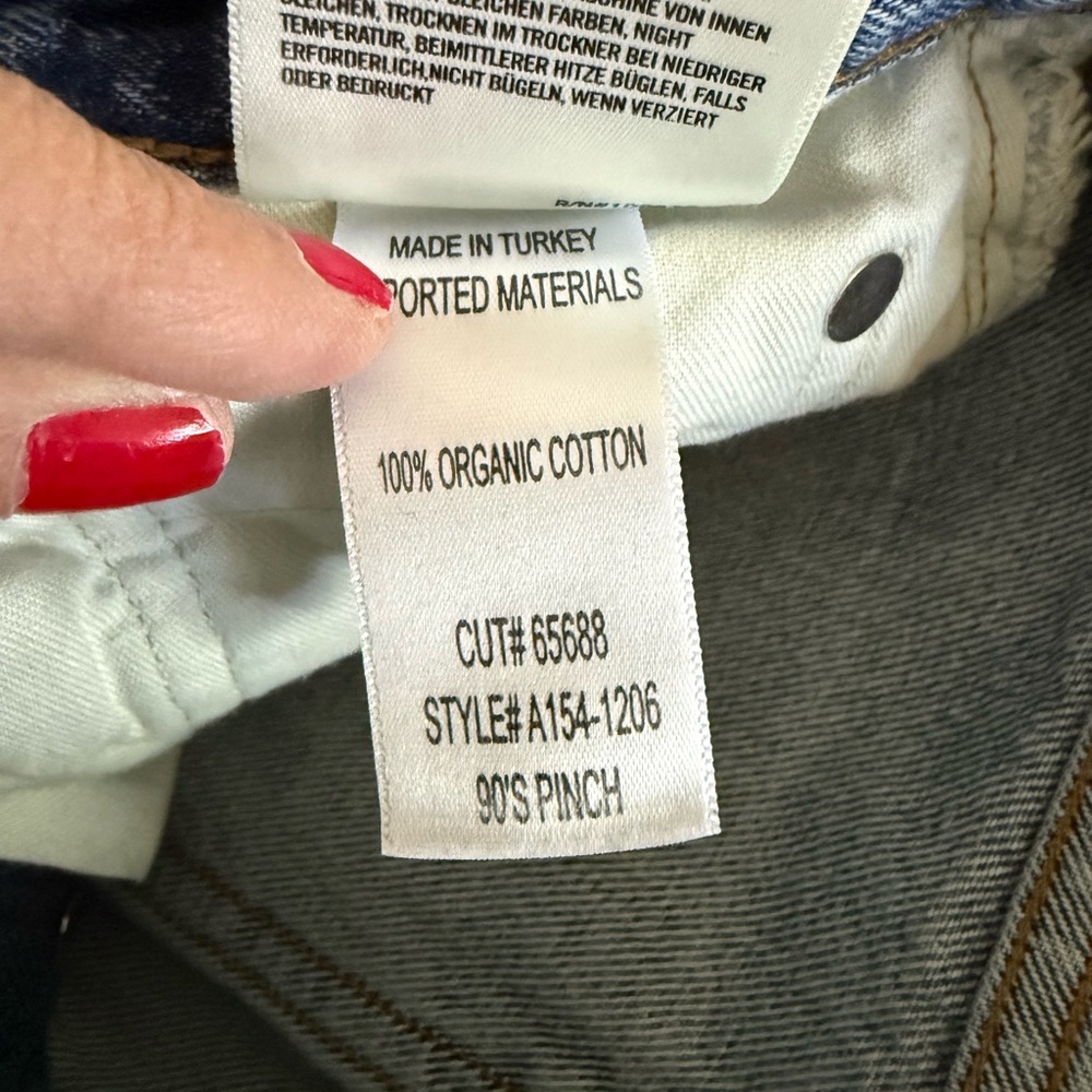 Agolde 90’s pinch high waisted light blue denim cropped button fly jeans 27 - Picture 8 of 9